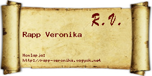Rapp Veronika névjegykártya